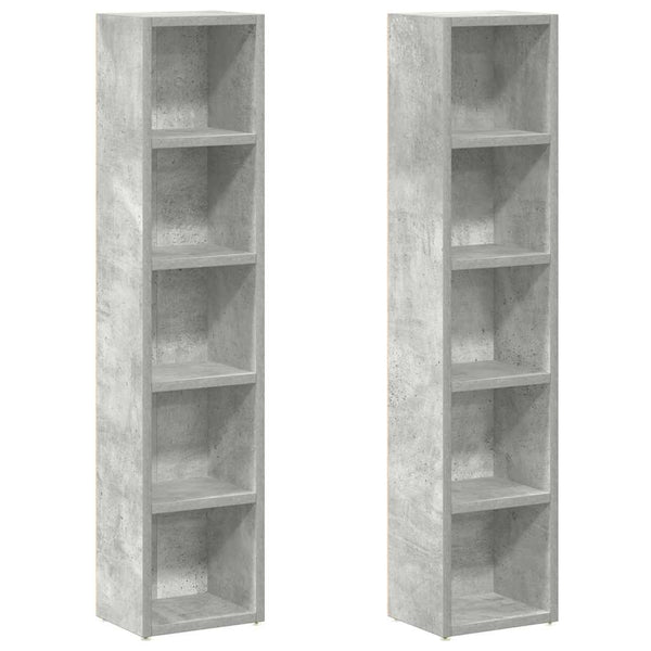 2er Set CD-Regale Betongrau