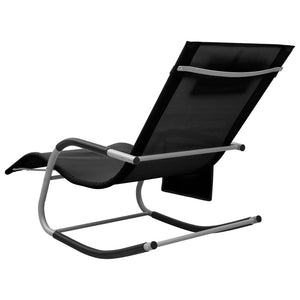 Sonnenliegen 2 Stk. Textilene Schwarz und Grau