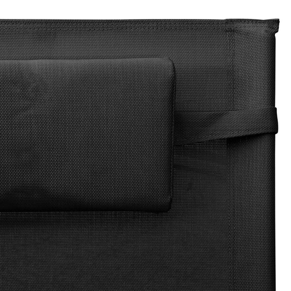 Sonnenliegen 2 Stk. Textilene Schwarz und Grau