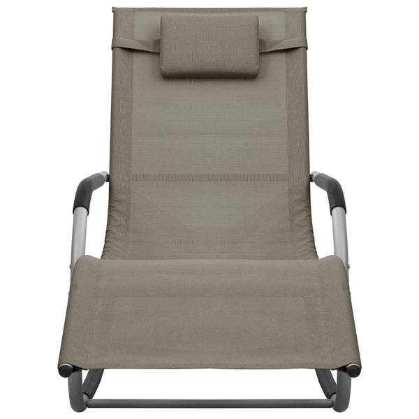 Sonnenliegen 2 Stk. Textilene Taupe und Grau