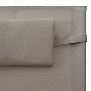Sonnenliegen 2 Stk. Textilene Taupe und Grau
