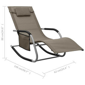 Sonnenliegen 2 Stk. Textilene Taupe und Grau