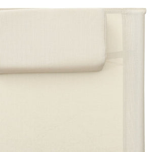 Sonnenliege Textilene Creme und Grau
