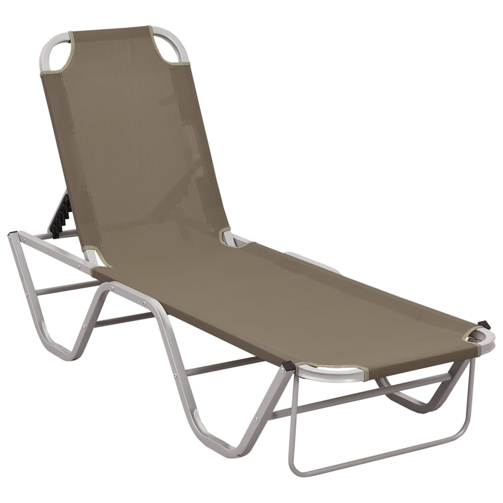 Sonnenliege Aluminium und Textilene Taupe