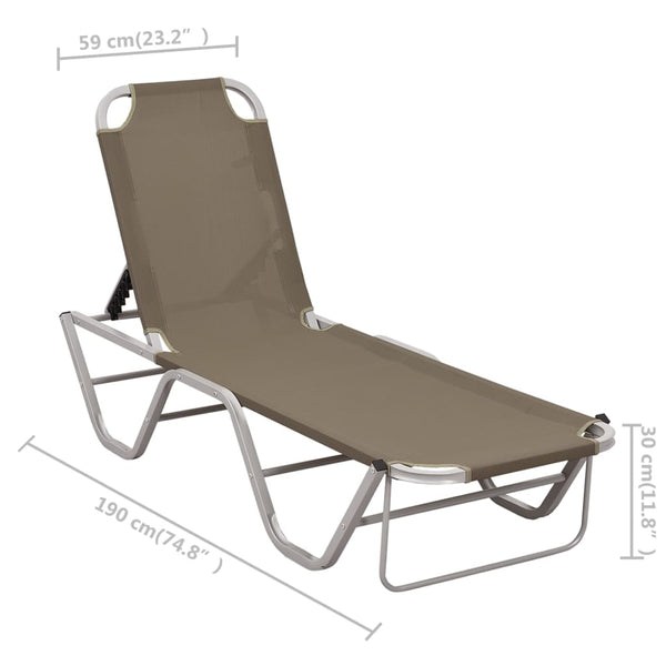 Sonnenliege Aluminium und Textilene Taupe