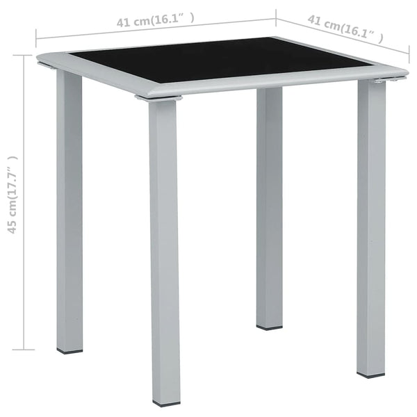 Sonnenliegen 2 Stk. mit Tisch Aluminium Schwarz