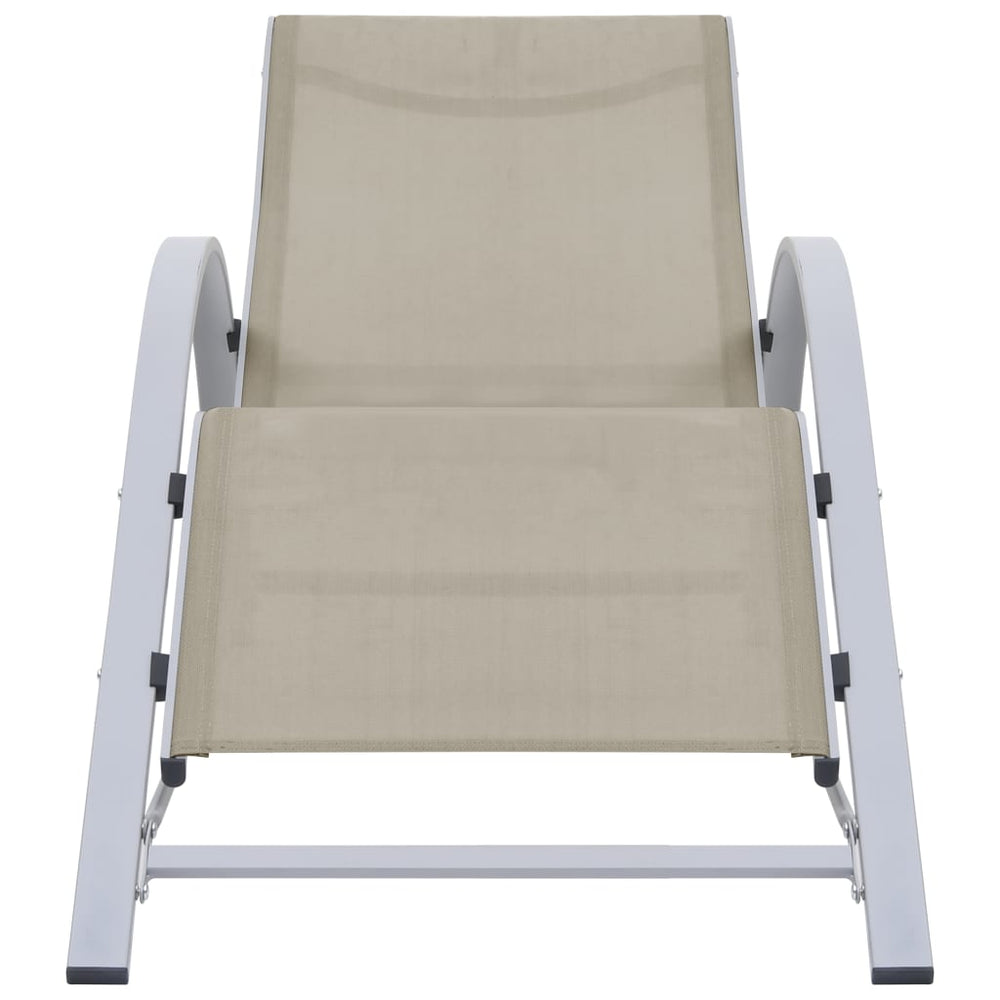 Sonnenliege Textilene und Aluminium Creme