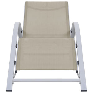 Sonnenliege Textilene und Aluminium Creme