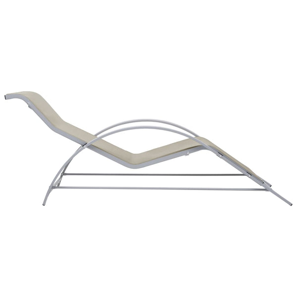 Sonnenliege Textilene und Aluminium Creme