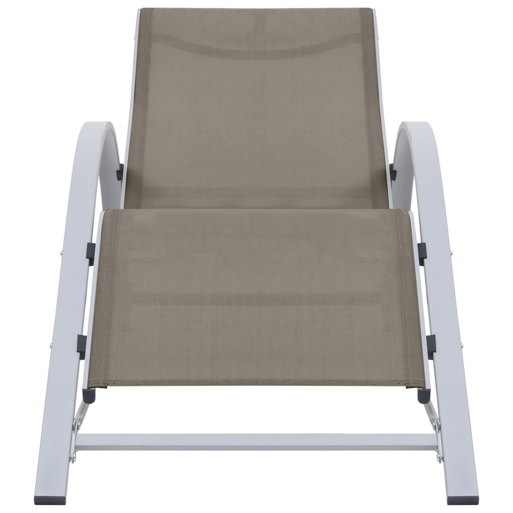 Sonnenliege Textilene und Aluminium Taupe
