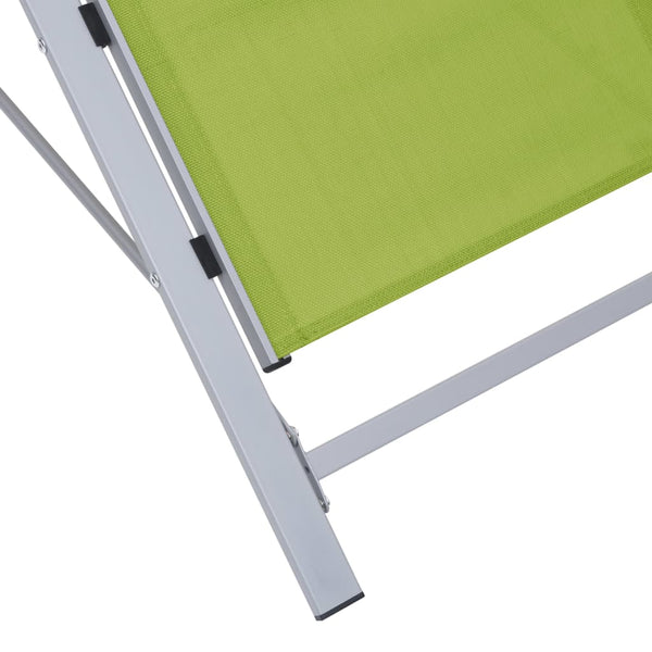 Sonnenliege Textilene und Aluminium Grün