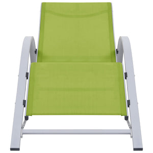 Sonnenliegen 2 Stk. mit Tisch Aluminium Grün