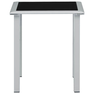 Gartentisch Schwarz und Silbern 41x41x45 cm Stahl und Glas