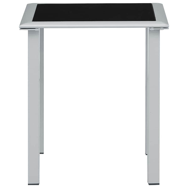 Gartentisch Schwarz und Silbern 41x41x45 cm Stahl und Glas