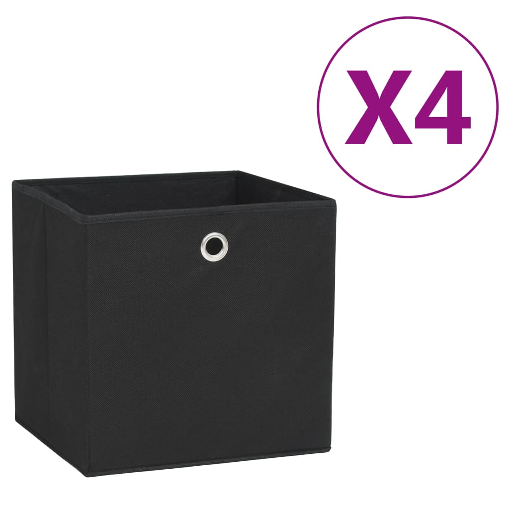 Faltboxen Schwarz 28x28x28cm, 4er Set