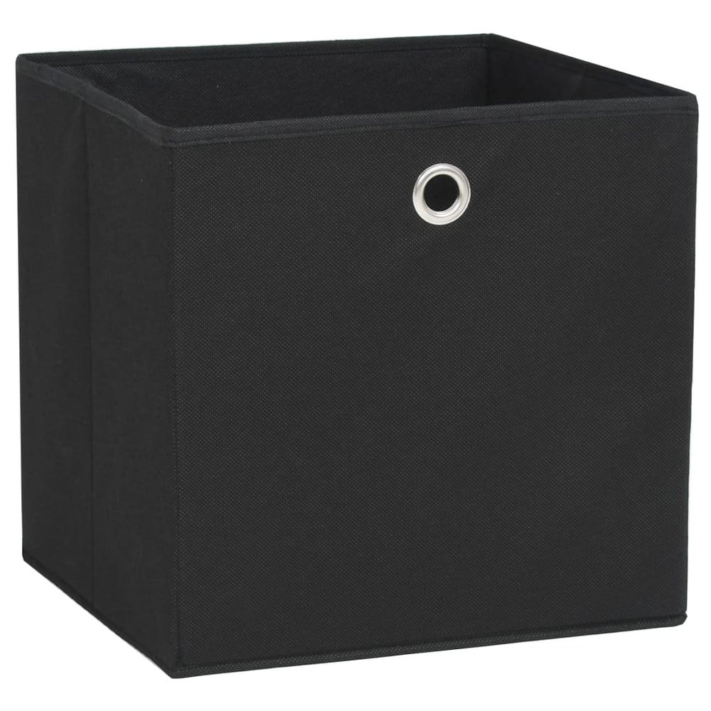 vidaXL Boîtes de rangement 4 pcs Tissu non tissé 28x28x28 cm Noir