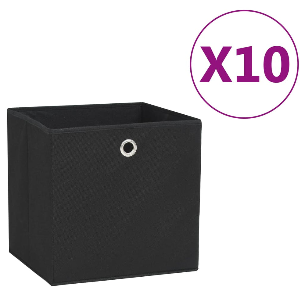 Schwarze Aufbewahrungsboxen, 10er Set