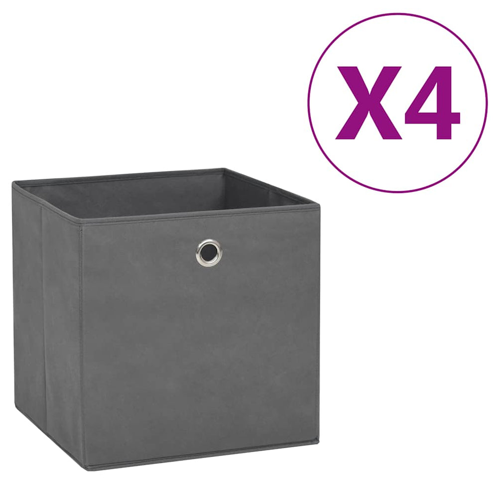 Faltboxen 4er Set Grau 28x28x28cm