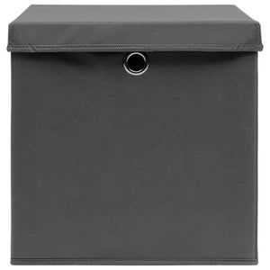 Aufbewahrungsboxen mit Deckel Grau 4er Set