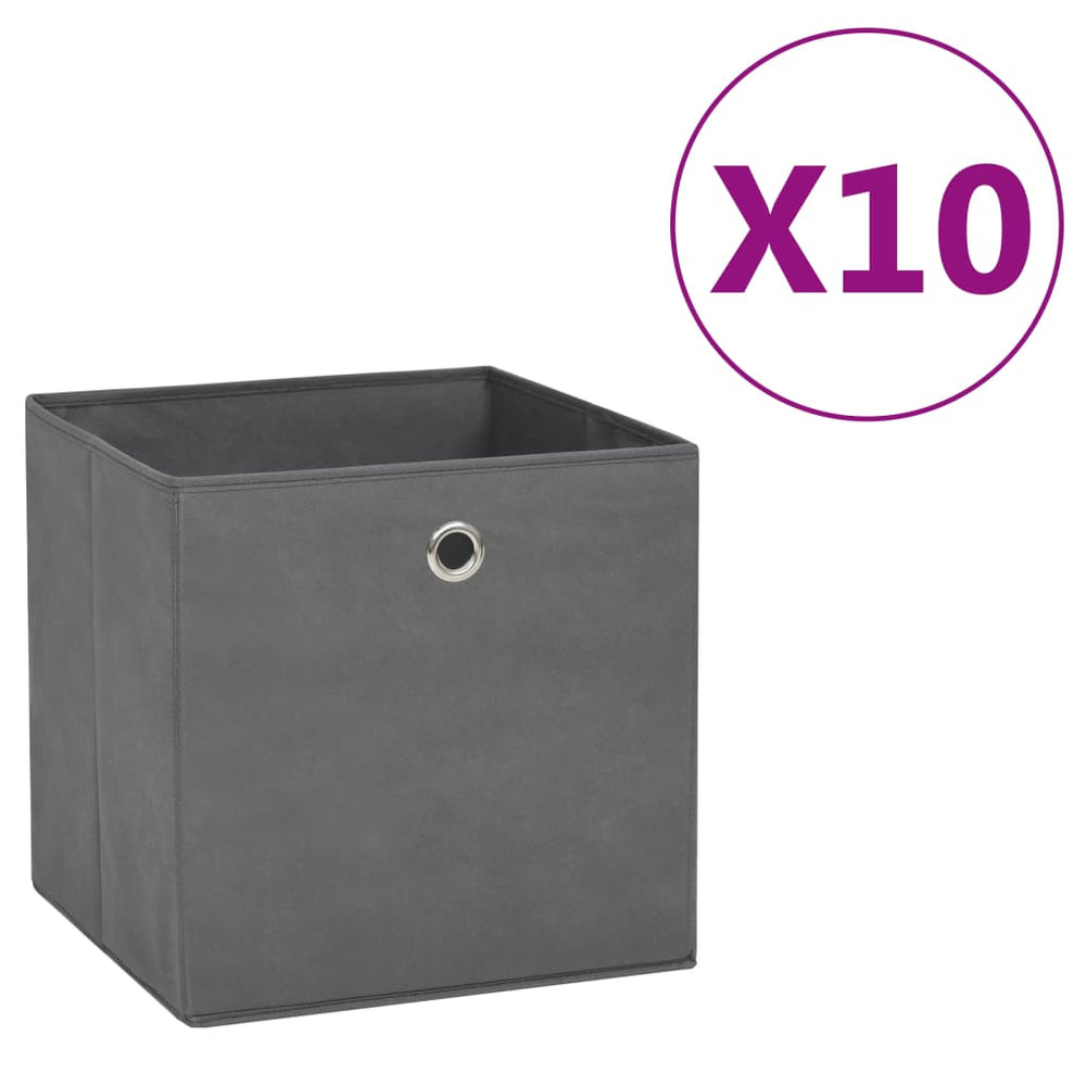 Aufbewahrungsboxen Grau, 10er Set