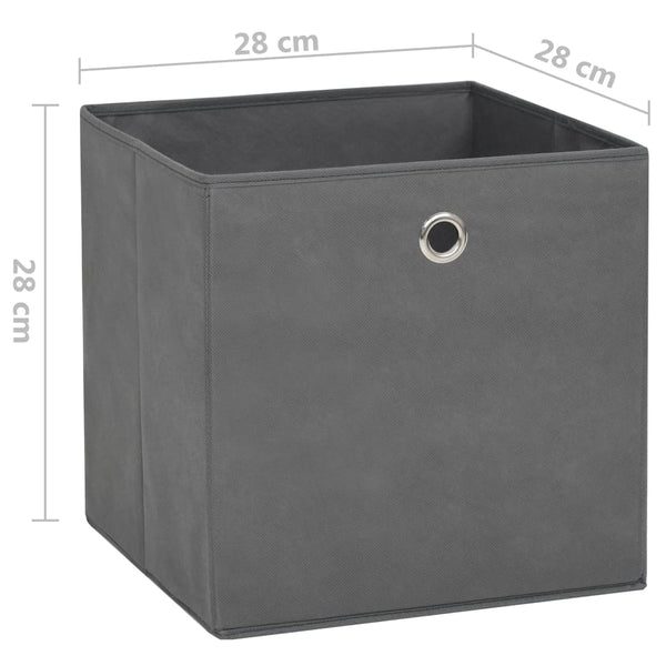 vidaXL Storage Boxes 10 pcs. Non-woven Fabric 28x28x28 cm Grey