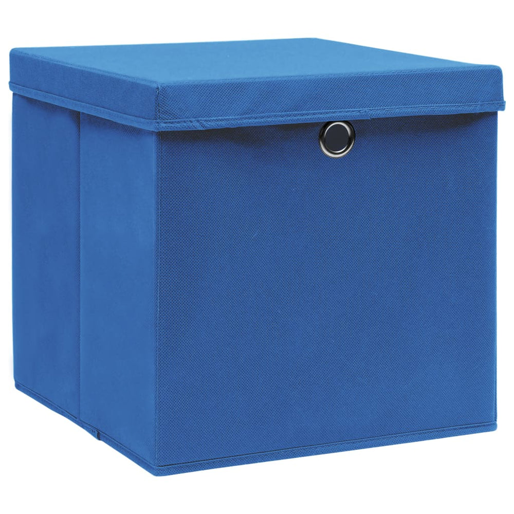 Aufbewahrungsboxen mit Deckel Blau 4er Set