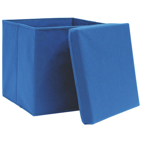 Aufbewahrungsboxen mit Deckel Blau 4er Set
