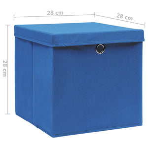 Aufbewahrungsboxen mit Deckel Blau 4er Set