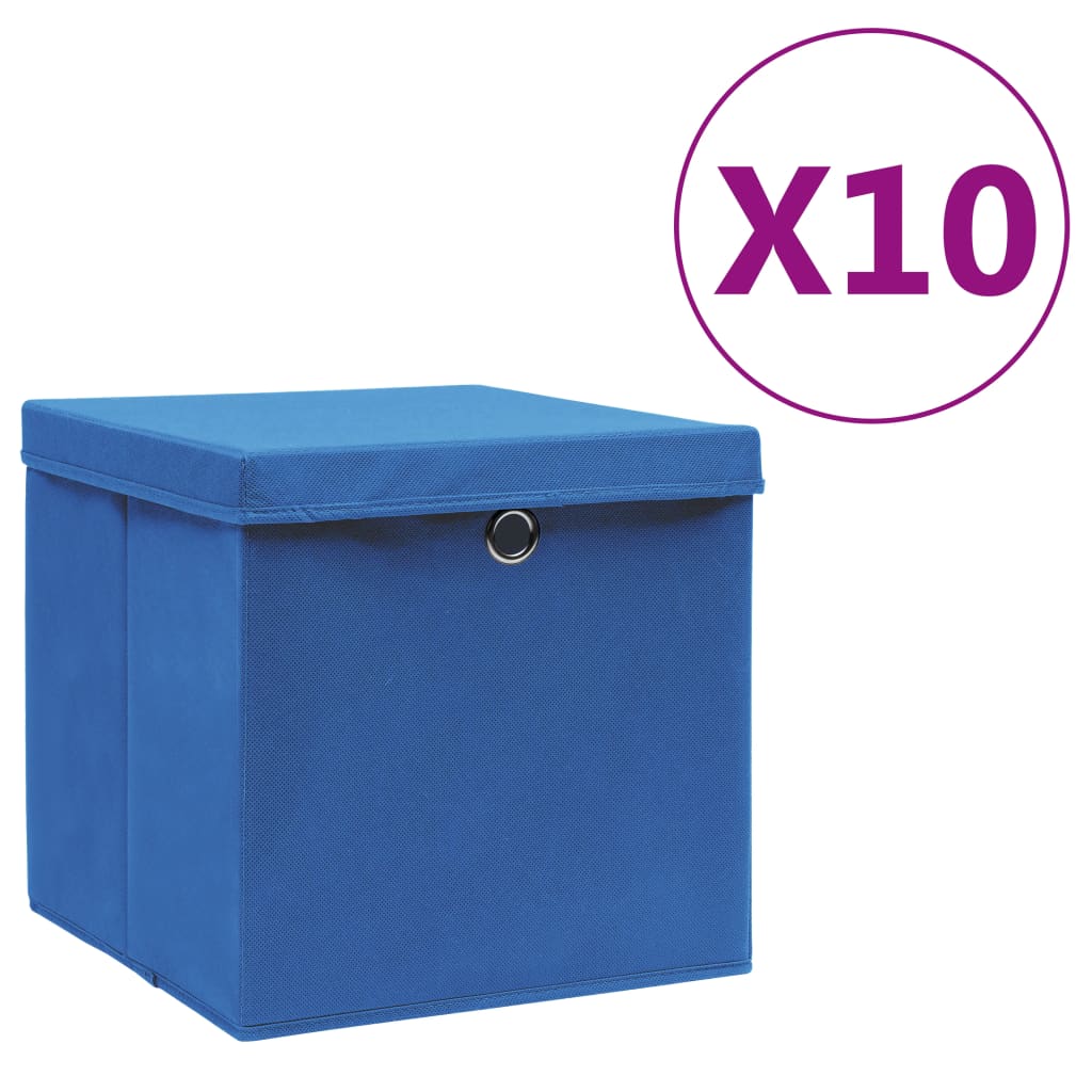 Aufbewahrungsboxen Blau 28x28x28cm, 10er Set