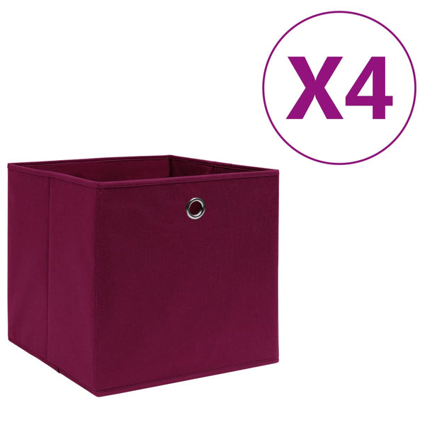 Faltboxen Dunkelrot 28x28x28cm 4er Set