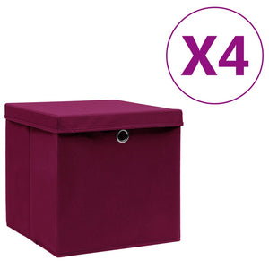 Aufbewahrungsboxen Dunkelrot 28x28x28cm, 4er Set