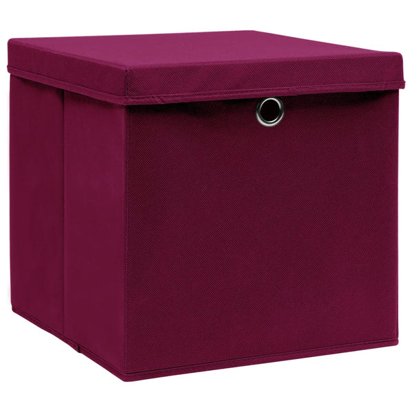Aufbewahrungsboxen Dunkelrot 28x28x28cm, 4er Set