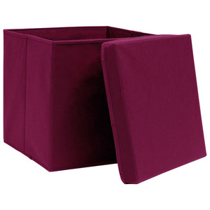 Aufbewahrungsboxen Dunkelrot 28x28x28cm, 4er Set