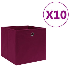 Aufbewahrungsboxen Dunkelrot 28x28x28cm, 10er Set