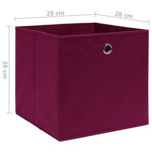 Aufbewahrungsboxen Dunkelrot 28x28x28cm, 10er Set