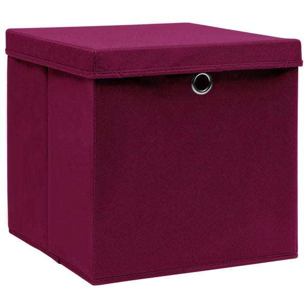Aufbewahrungsboxen mit Deckel Dunkelrot 10er-Set