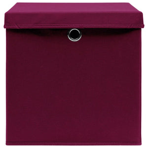 Aufbewahrungsboxen mit Deckel Dunkelrot 10er-Set