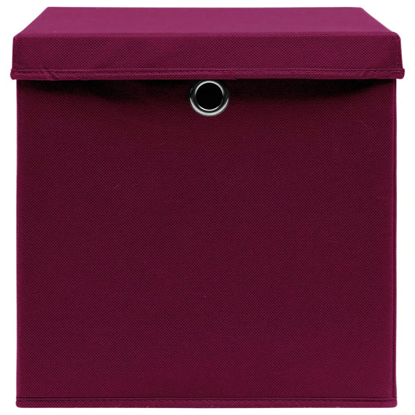 Aufbewahrungsboxen mit Deckel Dunkelrot 10er-Set