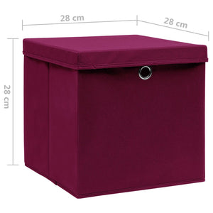Aufbewahrungsboxen mit Deckel Dunkelrot 10er-Set