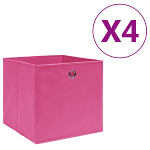 Rosa Aufbewahrungsboxen 28x28x28cm, 4er-Set