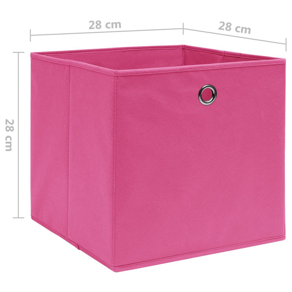 Rosa Aufbewahrungsboxen 28x28x28cm, 4er-Set