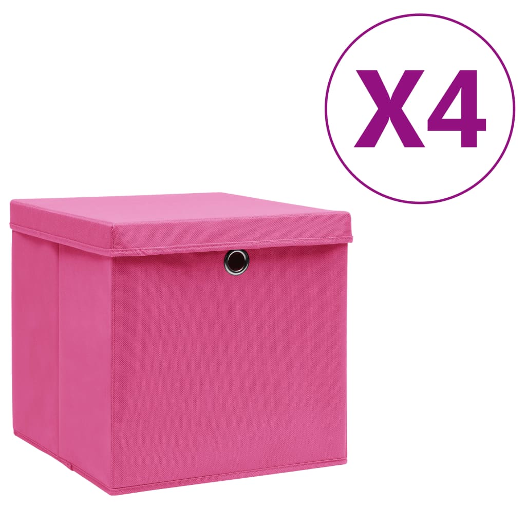 Aufbewahrungsboxen Rosa 28x28x28 cm, 4er-Set