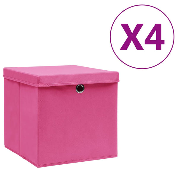 Aufbewahrungsboxen Rosa 28x28x28 cm, 4er-Set