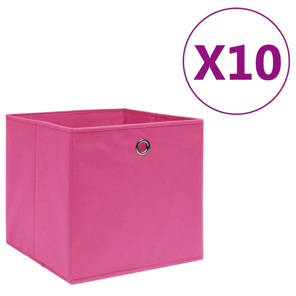 Rosa Aufbewahrungsboxen 28x28x28cm, 10er Set