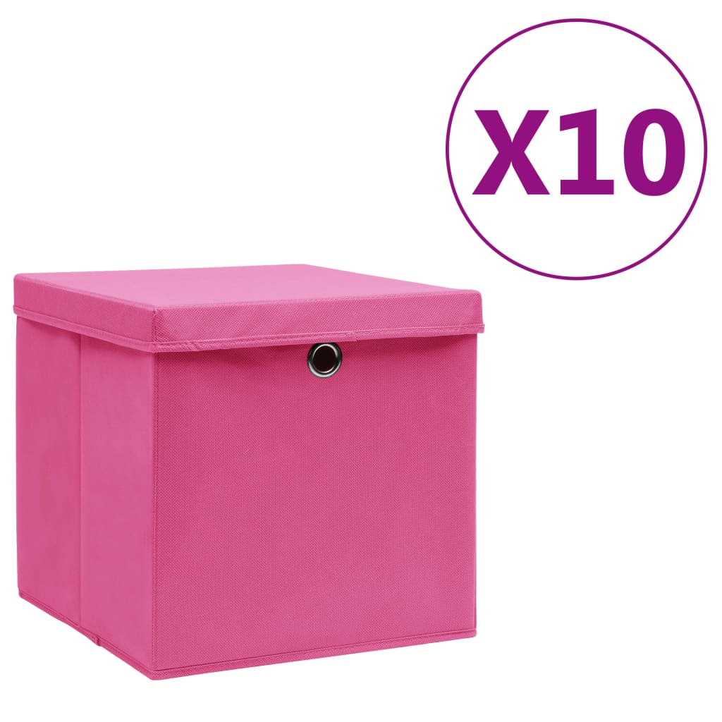 Aufbewahrungsboxen Rosa 28x28x28 cm, 10er-Set