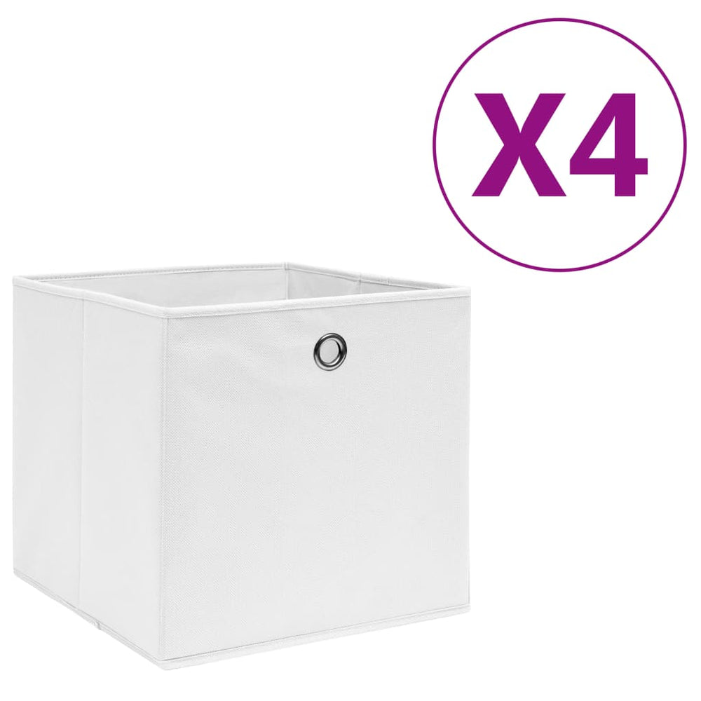 Faltboxen 4er Set Weiß 28x28x28cm