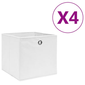 Faltboxen 4er Set Weiß 28x28x28cm