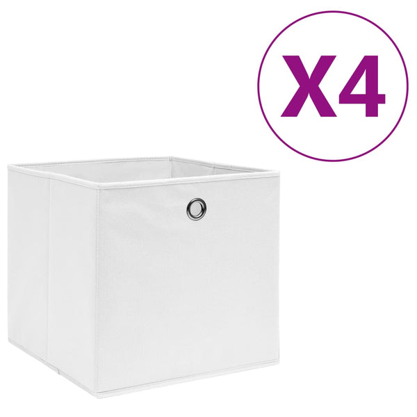 Faltboxen 4er Set Weiß 28x28x28cm