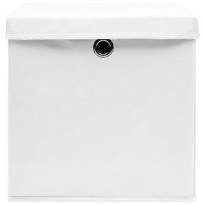 Aufbewahrungsboxen mit Deckel, 4er Set, Weiß