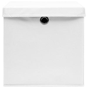 Aufbewahrungsboxen mit Deckel, 10er Set, 28x28x28 cm, Weiß